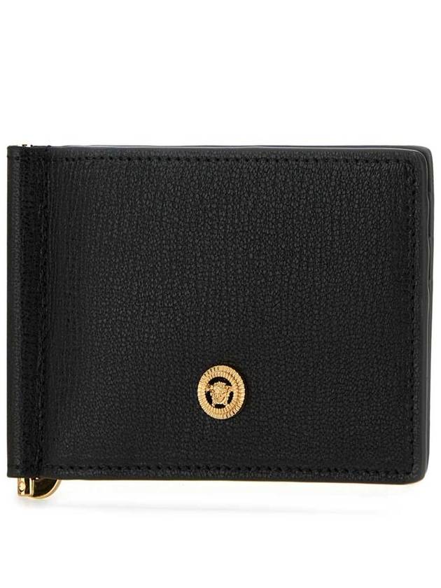 Medusa Leather Clip Half Wallet Black - VERSACE - BALAAN 3