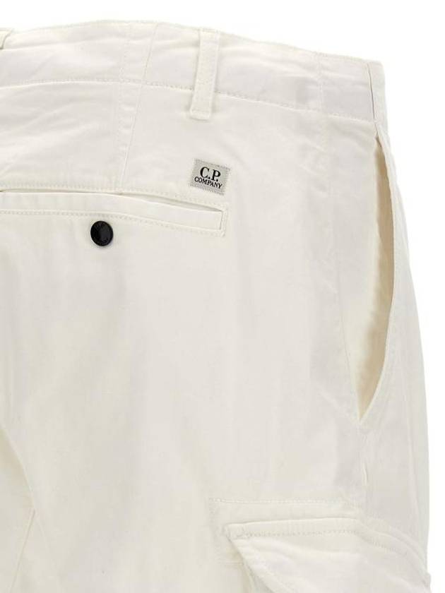 Stretch Satin Cargo Shorts White - CP COMPANY - BALAAN 5