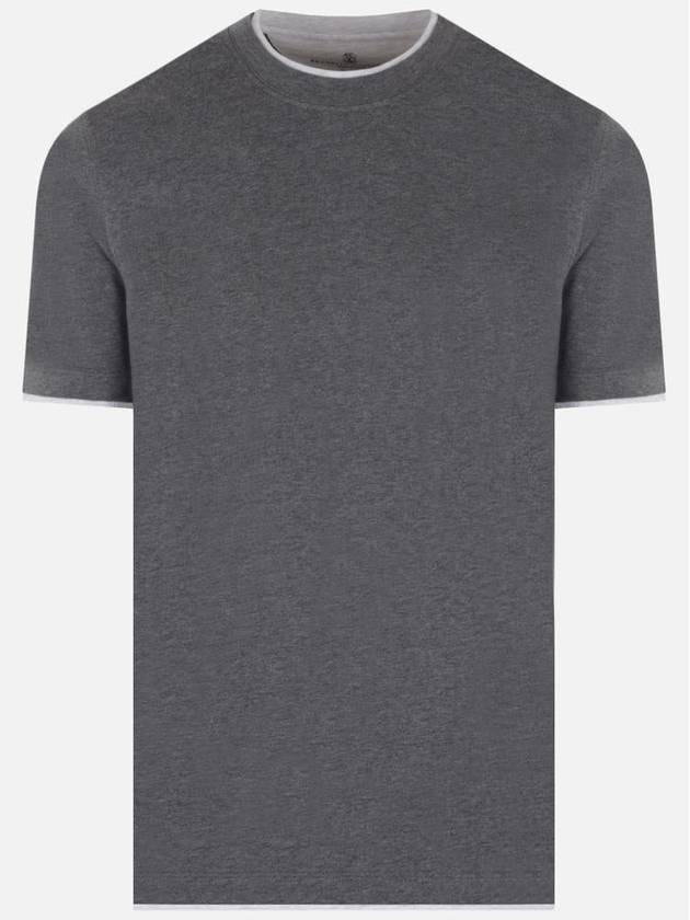 cotton short sleeve t-shirt gray - BRUNELLO CUCINELLI - BALAAN 2