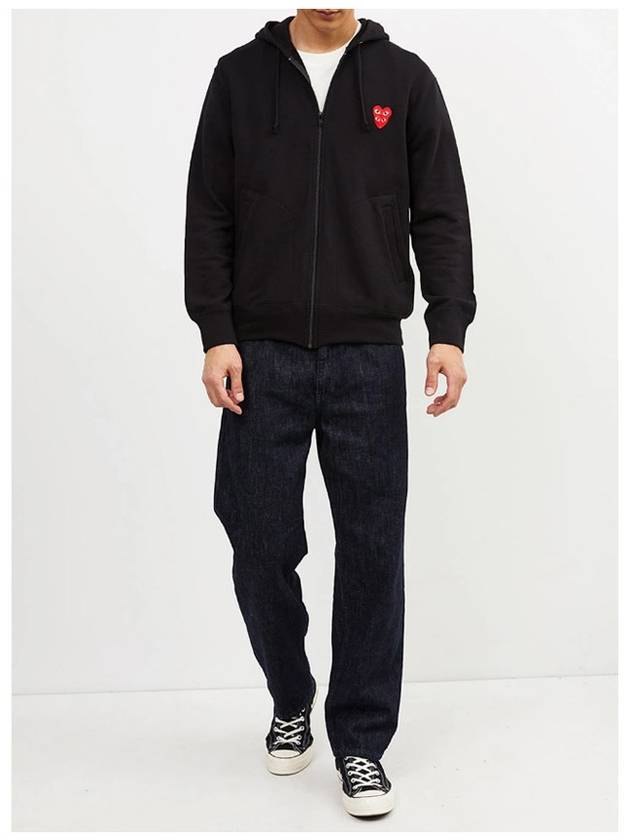 Double Heart Hooded Zip Up Black 294 - COMME DES GARCONS PLAY - BALAAN 2