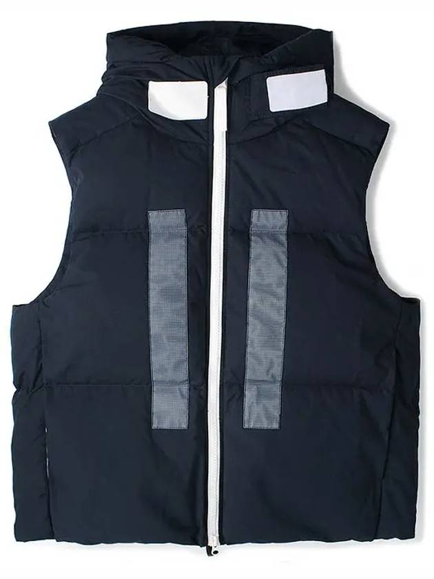 Marina Back Logo Print Vest Navy - STONE ISLAND - BALAAN 2