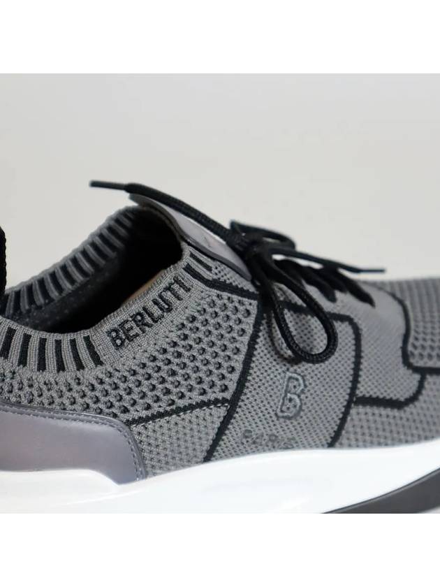 Shadow Knit Leather Low Top Sneakers Grey - BERLUTI - BALAAN 9