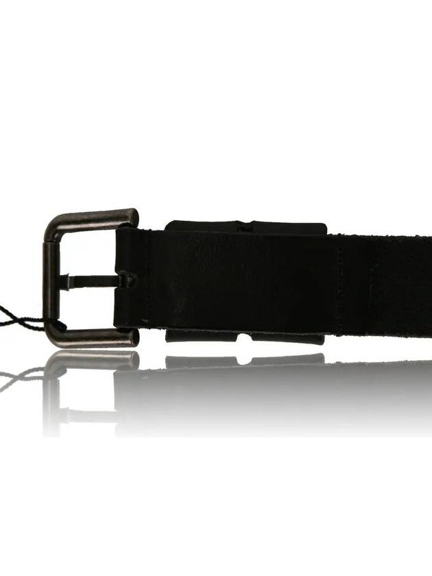 Leather Stud Plate Belt Black - DOLCE&GABBANA - BALAAN 5