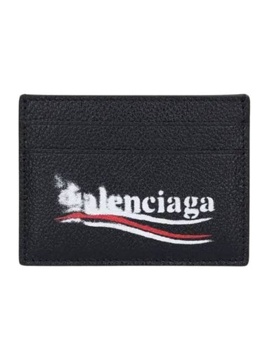 Logo Printing Leather Card Wallet Black - BALENCIAGA - BALAAN 1