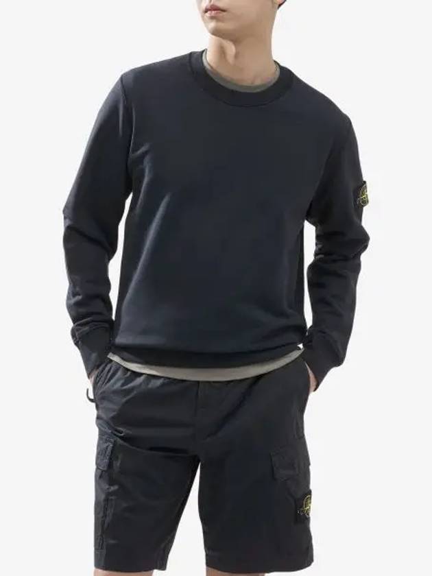 Wappen Patch Garment Dyed Sweatshirt Navy - STONE ISLAND - BALAAN 2