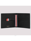 Pebble Grain Leather Debossed 4 Bar Billfold Half Wallet Black - THOM BROWNE - BALAAN 4