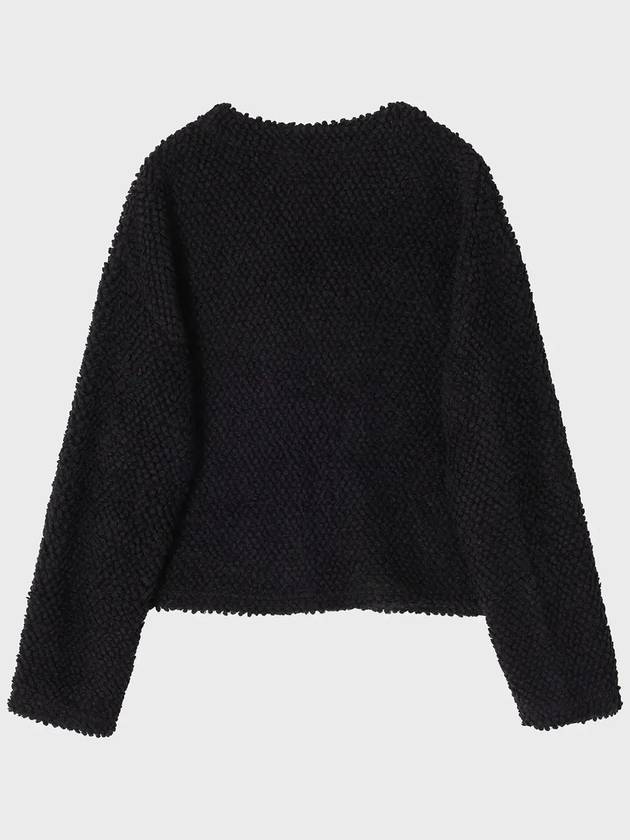 Fluffy Crop Overfit Sweatshirt Black - NOIRER FOR WOMEN - BALAAN 4