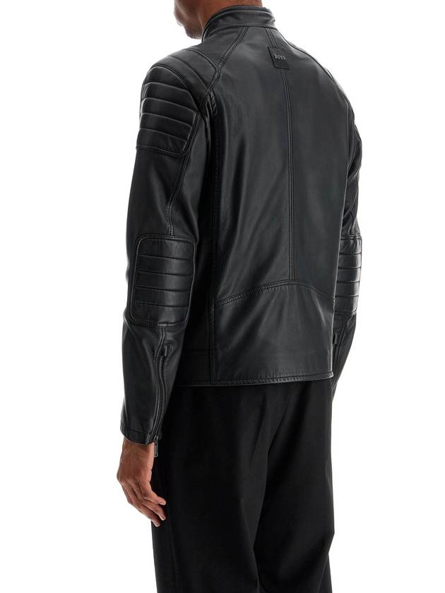 Regular fit leather jacket black - HUGO BOSS - BALAAN 4