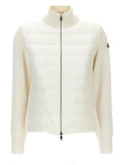 Logo Patch Padded Cardigan Cream - MONCLER - BALAAN 2