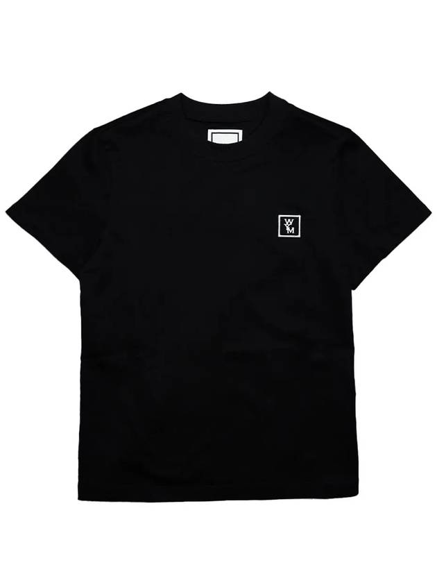 Back Logo Badge Round Cotton Short Sleeve T-Shirt Black - WOOYOUNGMI - BALAAN 3