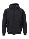 Men's Garment Dyed Crinkle Reps Recycled Nylon Primaloft TC Hooded Jacket Black - STONE ISLAND - BALAAN 3