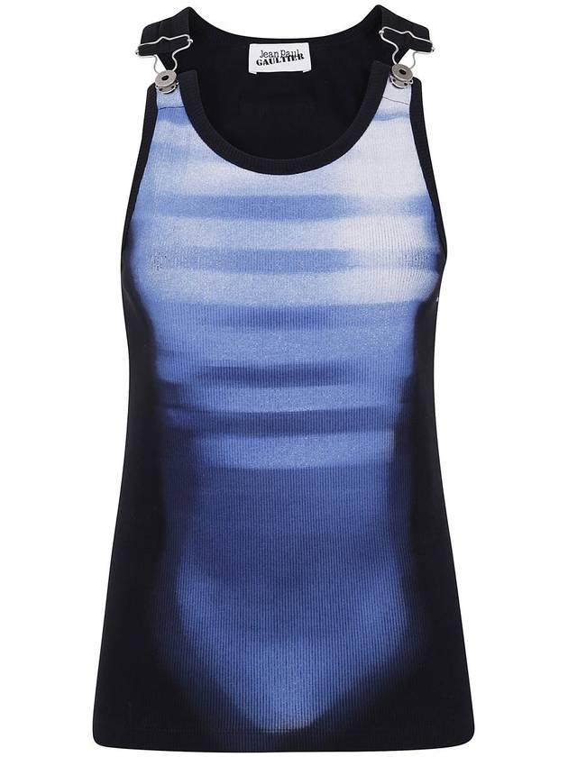 Jean Paul Gaultier Cotton Ribbed Tank Top Printed "Le Male" With Overall Clip Clothing - JEAN PAUL GAULTIER - BALAAN 1