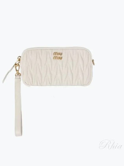 Matelasse Nappa Leather Pouch Bag White - MIU MIU - BALAAN 2