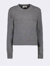 Heart Logo Cashmere Knit Top Grey - AMI - BALAAN 2