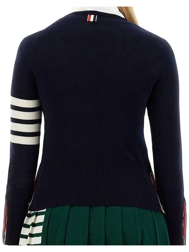 Women's 4 Bar Classic Cashmere Pullover Knit Top Navy - THOM BROWNE - BALAAN 4