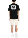 30/2 Mercerized Jersey Twisted Graphic Short Sleeve T-Shirt Black - CP COMPANY - BALAAN 3