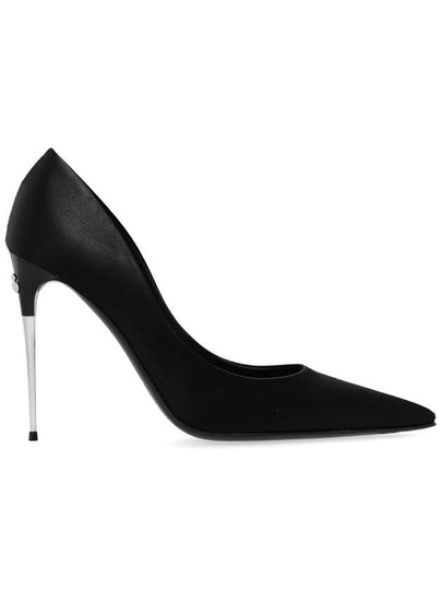 DC logo lettering pointed toe satin Pumps black - DOLCE&GABBANA - BALAAN 2