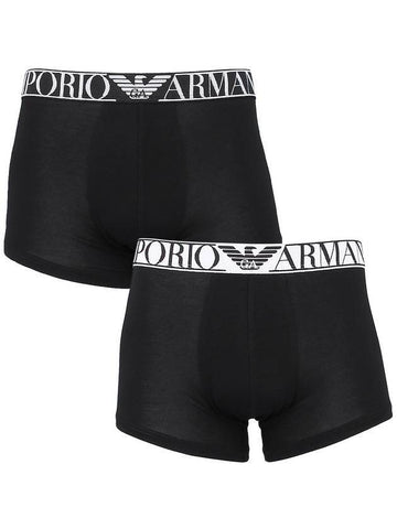 Men's Boxer Trunks 2 Pack Briefs Black - EMPORIO ARMANI - BALAAN 1