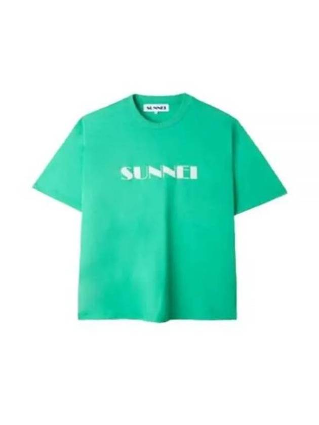 Big Logo Sprayed Short Sleeve T-Shirt Green - SUNNEI - BALAAN 2