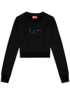 F Slimmy Cutout Logo Crop Sweatshirt Black - DIESEL - BALAAN 2