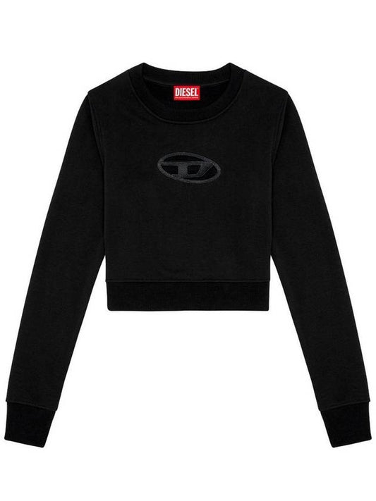 F Slimmy Cutout Logo Crop Sweatshirt Black - DIESEL - BALAAN 2