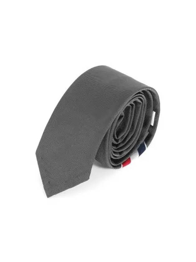 Grosgrain Stripe Classic Tie Grey - THOM BROWNE - BALAAN 3