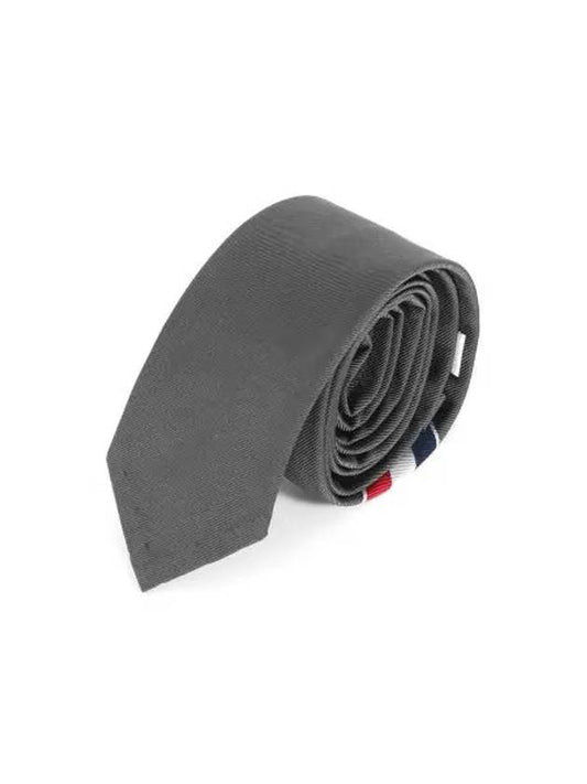 Grosgrain Stripe Classic Tie Grey - THOM BROWNE - BALAAN 2