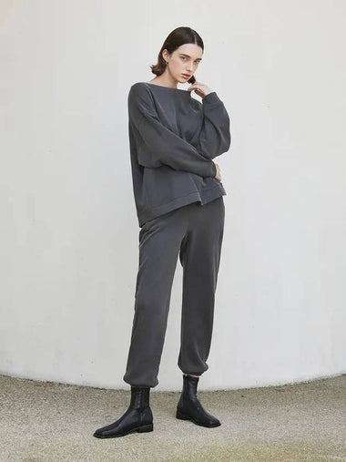 Women's Classic Sweat Track Pants Charcoal - ARIFF - BALAAN 1