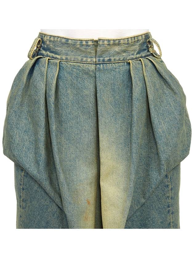 Denim Ruffle H-Line Skirt Dirty Wash - MAISON MARGIELA - BALAAN 9