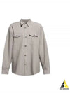 Chest Pocket Wool Shirt Jacket Grey - AMI - BALAAN 2