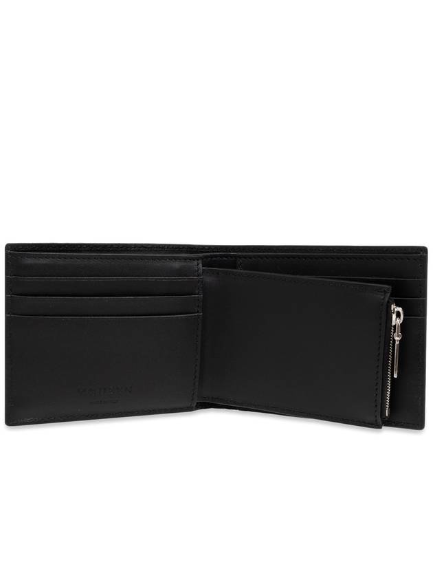 Logo Plaque Bifold Half Wallet Black - ALEXANDER MCQUEEN - BALAAN 3