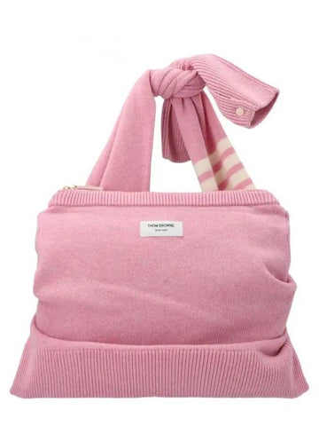 Jersey Stitched Merino Crew Neck Sweater Shell Tote Bag Pink - THOM BROWNE - BALAAN 1