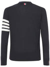 Men's Classic V-neck Merino Wool Cardigan Navy - THOM BROWNE - BALAAN 3