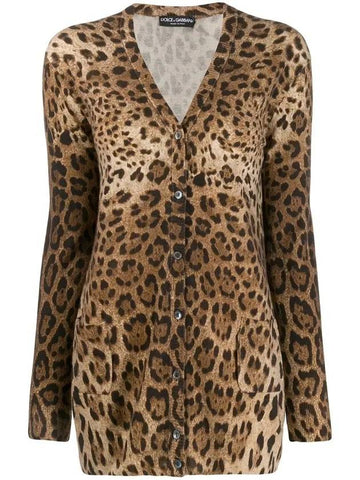 Cashmere Leopard Cardigan - DOLCE&GABBANA - BALAAN 1