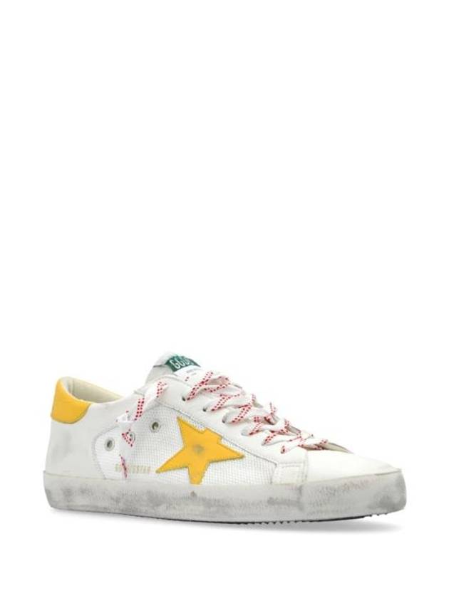 Superstar Leather Mesh Low Top Sneakers Yellow White - GOLDEN GOOSE - BALAAN 3