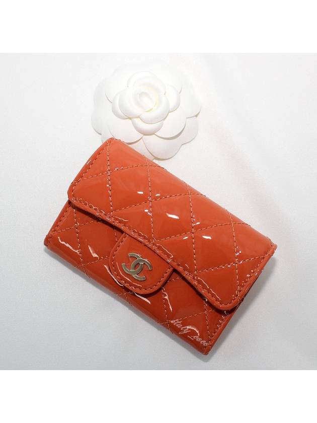 Classic enamel snap card wallet orange champagne gold AP0214 B02244 N0199 - CHANEL - BALAAN 4