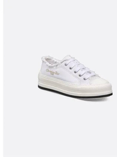 Walk'n Platform Cotton Canvas Low Top Sneakers White - DIOR - BALAAN 1