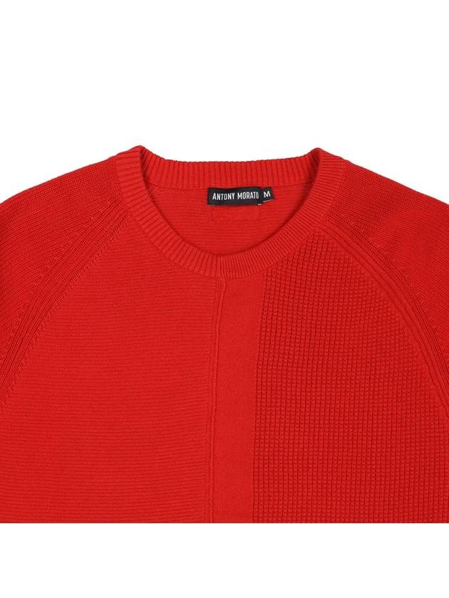 Round red knit long sleeve t-shirt - IKALOOOK - BALAAN 4