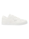 Downtown Triagle Logo Leather Low Top Sneakers White - PRADA - BALAAN 1