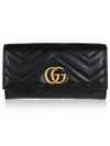 GG Marmont Matelasse Continental Long Wallet Black - GUCCI - BALAAN.