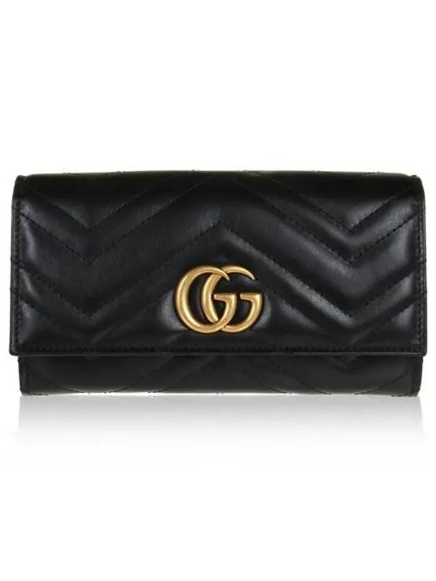 GG Marmont Matelasse Continental Long Wallet Black - GUCCI - BALAAN.