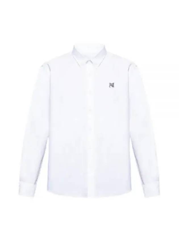 Fox Head Patch Button Down Long Sleeve Shirt White - MAISON KITSUNE - BALAAN 2