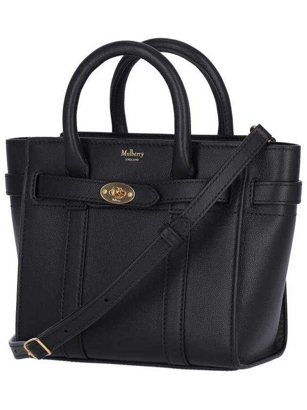 Micro Zipper Bayswater Tote Bag Black - MULBERRY - BALAAN 3