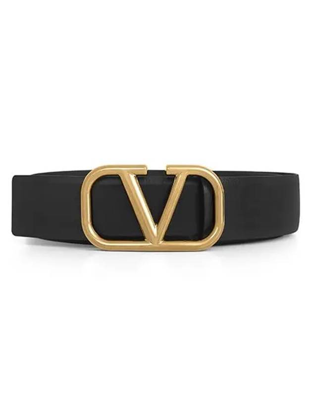 Signature Calfskin Belt Black - VALENTINO - BALAAN 3