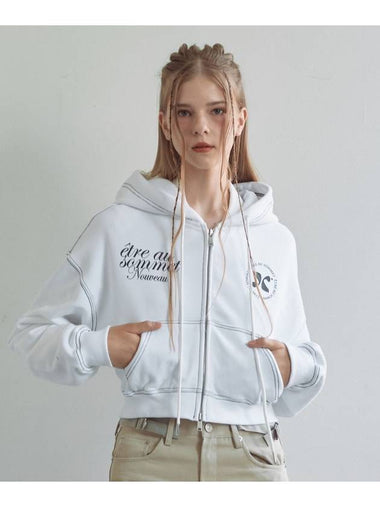 Cat Zip Up Hoodie White - ETRE AU SOMMET - BALAAN 1