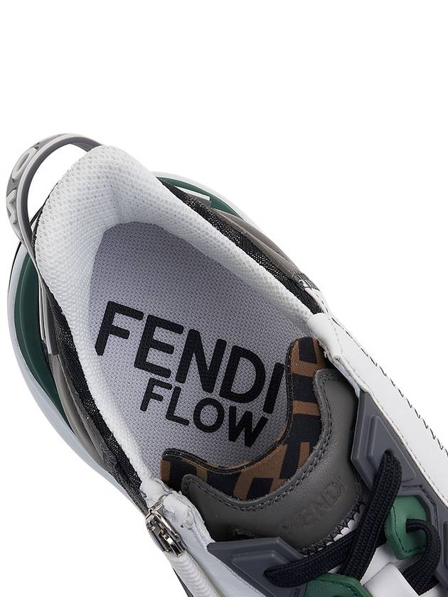 Flow FF Jacquard Leather Running Low Top Sneakers Grey - FENDI - BALAAN 8