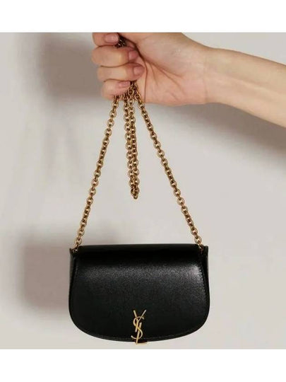 Mini Purse On Chain Leather Cross Bag Noir - SAINT LAURENT - BALAAN 2