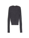 women s cable knit top gray - AMI - BALAAN 4