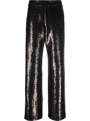 Women's All Over Sequin Wide Pants Gray - GOLDEN GOOSE - BALAAN 1