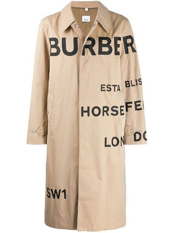 Print Cotton Trench Coat Beige - BURBERRY - BALAAN 1